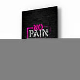 No Pain No Gain Glass Wall Art.